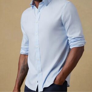 Faherty Mens The Movement Shirt Azure Sky LARGE NWT